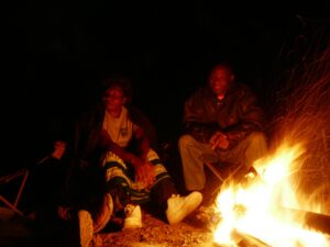 Daniel & Florence at campfire